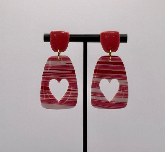 Pink Stripe - Heart Cut